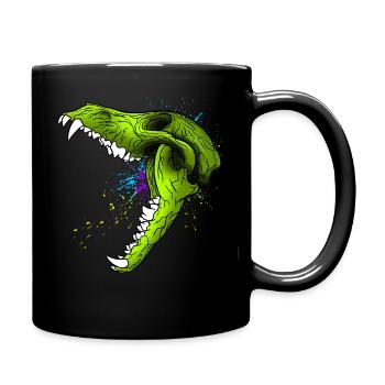 Crâne psychédélique hurlant - Mug uni - noir - Droite