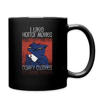 I Like Horror Movies Comfy Clothes - Full Colour Mug - black - Right