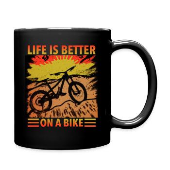 Mountainbike Life is better on a bike - Tasse einfarbig - Schwarz - Rechts