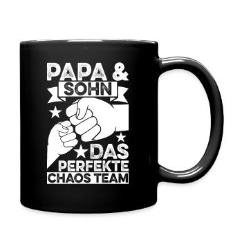 Papa Und Sohn Das Perfekte Chaos Team - Tasse einfarbig - Schwarz - Rechts