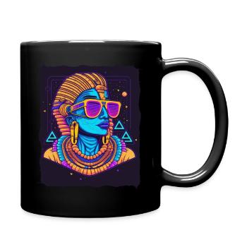 Pharao mit Sonnenbrille - Tasse einfarbig - Schwarz - Rechts
