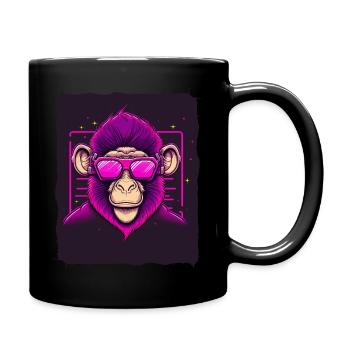 Affe mit Sonnenbrille - Tasse einfarbig - Schwarz - Rechts