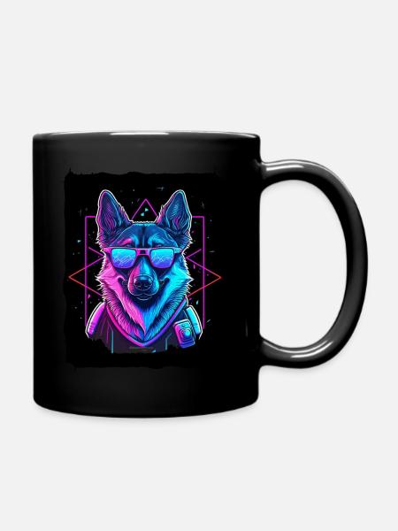 Deutscher Hund - Tasse einfarbig - Schwarz
