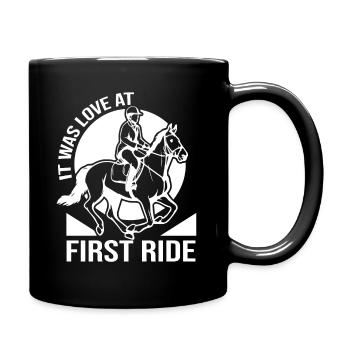 Es War Liebe Auf Den Ersten Ritt - Pferd - Tasse einfarbig - Schwarz - Rechts