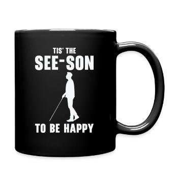 Braille-Schrift Blinde Blindheit Bewusstsein - Tasse einfarbig - Schwarz - Rechts