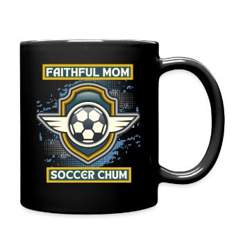 Soccer Mom, lustiger Spruch, Fußball-Mama - Tasse einfarbig - Schwarz - Rechts
