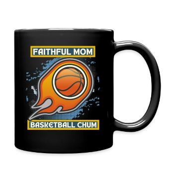 Basketball Mom, lustiger Spruch, Basketball-Mama - Tasse einfarbig - Schwarz - Rechts