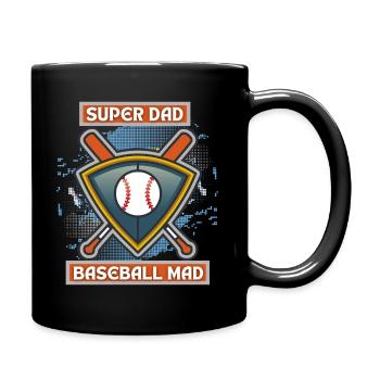 Baseball Dad, lustiger Spruch, Baseball-Logo - Tasse einfarbig - Schwarz - Rechts