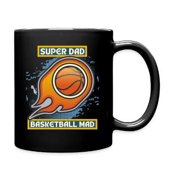 Basketball Dad, lustiger Spruch, Basketball-Papa - Tasse einfarbig - Schwarz - Rechts