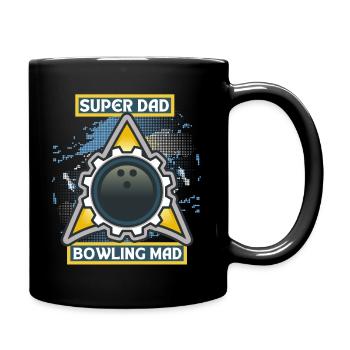 Bowling Dad, lustiger Spruch, Bowling-Papa - Tasse einfarbig - Schwarz - Rechts