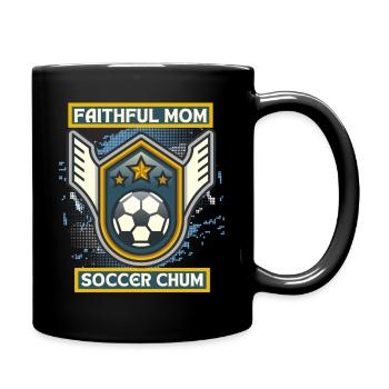 Soccer Mom, lustiger Spruch, Fußball-Mama - Tasse einfarbig - Schwarz - Rechts