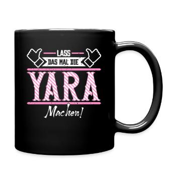 Yara Geschenkidee Geschenk Geburtstag - Tasse einfarbig - Schwarz - Rechts