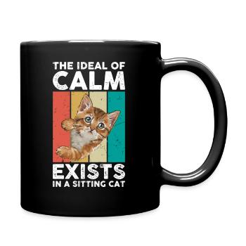 The ideal of rest exists in a cat - Full Colour Mug - black - Right