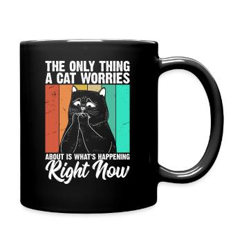 Das Einzige, Worüber Sich Eine Katze Sorgen Macht - Tasse einfarbig - Schwarz - Rechts