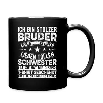 Funny Brother Sister Birthday Christmas Gift Idea - Tasse einfarbig - Schwarz - Rechts