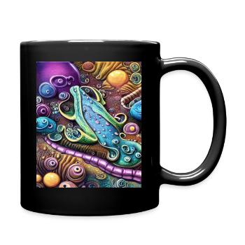 Fische - Tasse einfarbig - Schwarz - Rechts