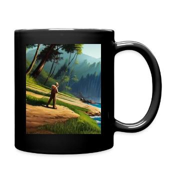 Wanderer - Tasse einfarbig - Schwarz - Rechts