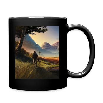 Wanderer - Tasse einfarbig - Schwarz - Rechts