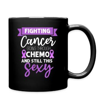 Krebs Kämpfer Inspirierendes Zitat Männer Frauen Chemo - Tasse einfarbig - Schwarz - Rechts