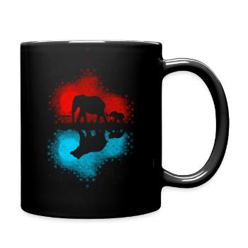 Elefant Reflexion Bär - Tasse einfarbig - Schwarz - Rechts