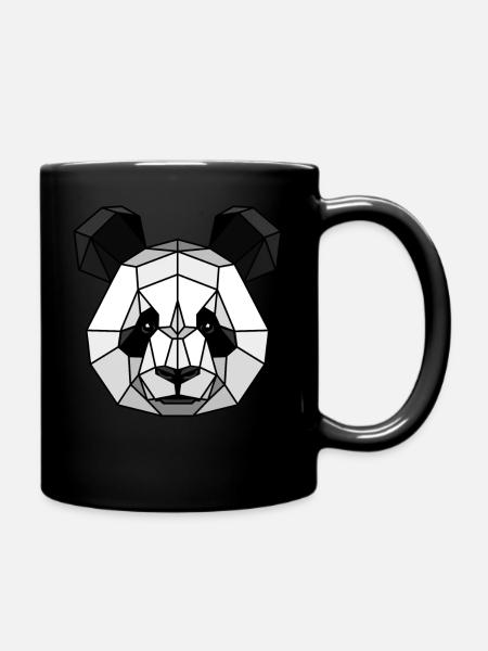 Panda-Polygone - Tasse einfarbig - Schwarz