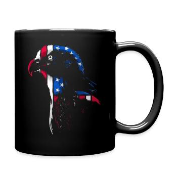 Aigle drapeau des États-Unis - Mug uni - noir - Droite