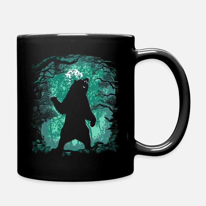 Wütender Bär im Wald - Tasse einfarbig - Schwarz