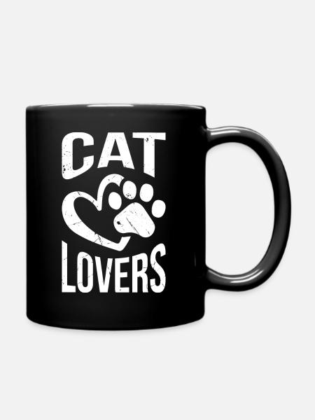 Katzenliebhaber - Tasse einfarbig - Schwarz