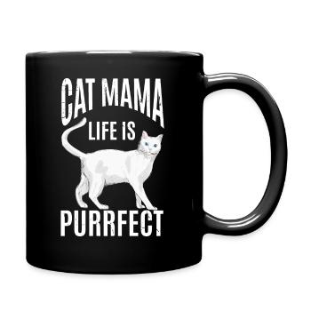 La vie de la maman chat est purrfect - Mug uni - noir - Droite