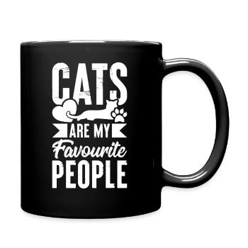 Katzen Sind Meine Lieblingsmenschen - Tasse einfarbig - Schwarz - Rechts