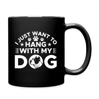 Je veux juste passer du temps avec mon chien - Mug uni - noir - Droite