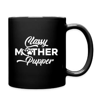 Edle Welpenmutter - Tasse einfarbig - Schwarz - Rechts