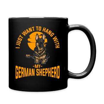 Ich Möchte Nur Mit Meinem Deutschen Schäferhund - Tasse einfarbig - Schwarz - Rechts