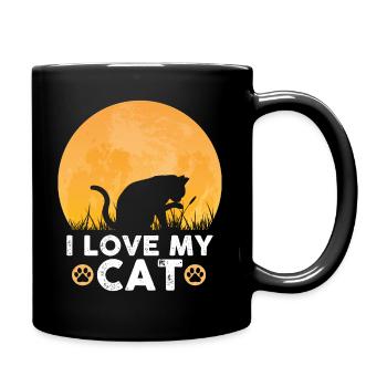J’aime mon chat - Mug uni - noir - Droite