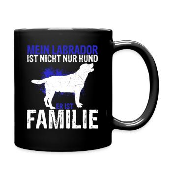 Hundeliebhaber Labrador Familienmitglied Gassirund - Tasse einfarbig - Schwarz - Rechts