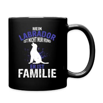 Hundeliebhaber Labrador Familienmitglied Gassirund - Tasse einfarbig - Schwarz - Rechts