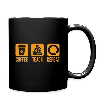Répéter les leçons de café - Mug uni - noir - Droite