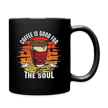 Le café est bon pour l’âme - Mug uni - noir - Droite