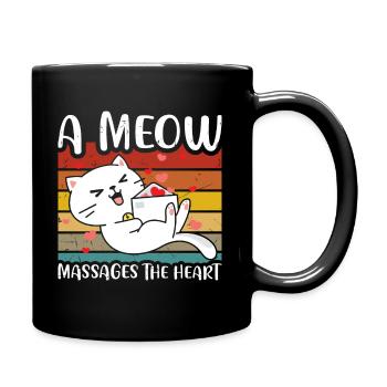 Un meau masse le cœur - Mug uni - noir - Droite
