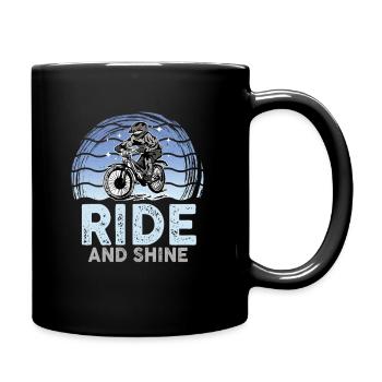 Ride And Shine - Bicycles Mountain Bike Men Women - Full Colour Mug - black - Right