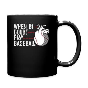 Softball When In Doubt Jouer au baseball Hommes Femmes - Mug uni - noir - Droite