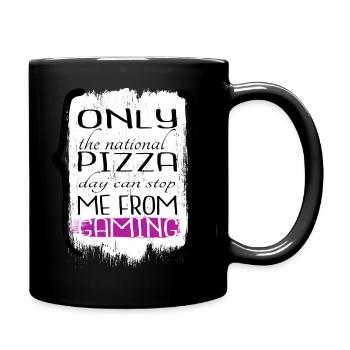 gift fun computer play baccalaureate and sleep - Full Colour Mug - black - Right