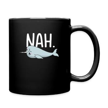 Réticent Amoureux du narval Animaux aquatiques Narval - Mug uni - noir - Droite