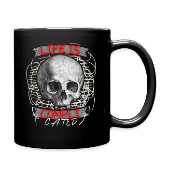 Drôle de dire que la vie est compliquée, crâne - Mug uni - noir - Droite