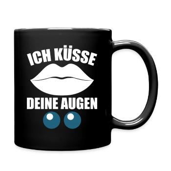 Ich küsse deine Augen - Tasse einfarbig - Schwarz - Rechts