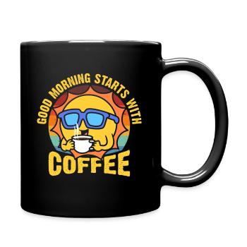 Good morning starts with coffee - Full Colour Mug - black - Right