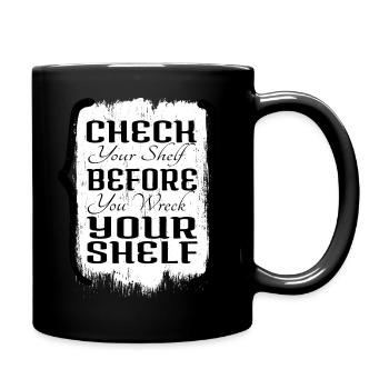 books and wine funny sayings humor book lover - Full Colour Mug - black - Right