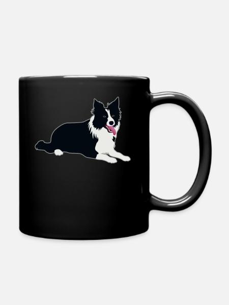 Border Collie Hund Hundeliebhaber Geschenk - Tasse einfarbig - Schwarz