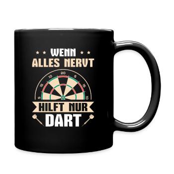 Dart Dartsport Dartspieler - Tasse einfarbig - Schwarz - Rechts