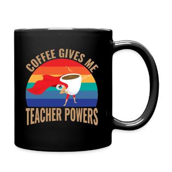 Kaffee Gibt Mir Lehrermacht - Tasse einfarbig - Schwarz - Rechts